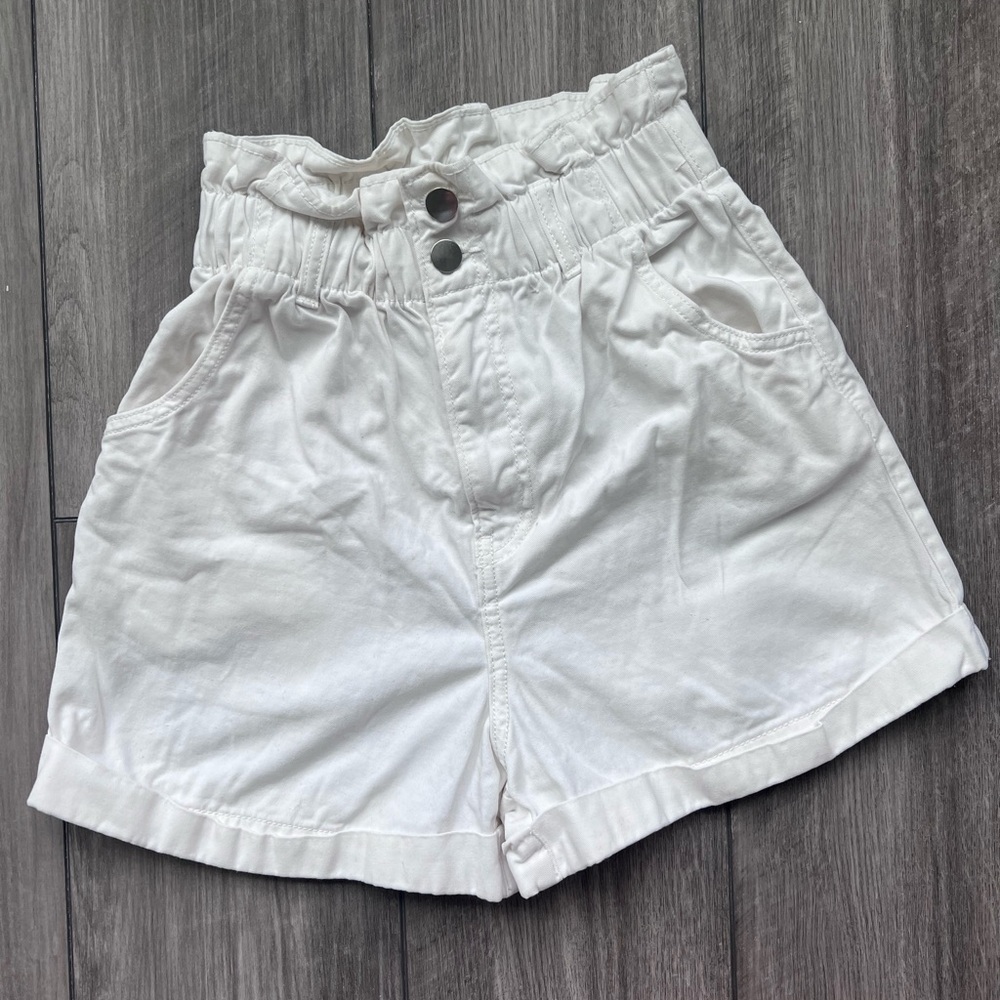 High Waist White Women’s Shorts - H&M